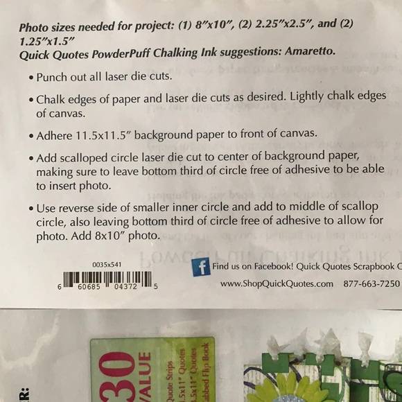 Scrapbook Canvas Panel Kit - New Sealed in Package by Quick Quotes Scrapbook Co - Picture 4 of 6